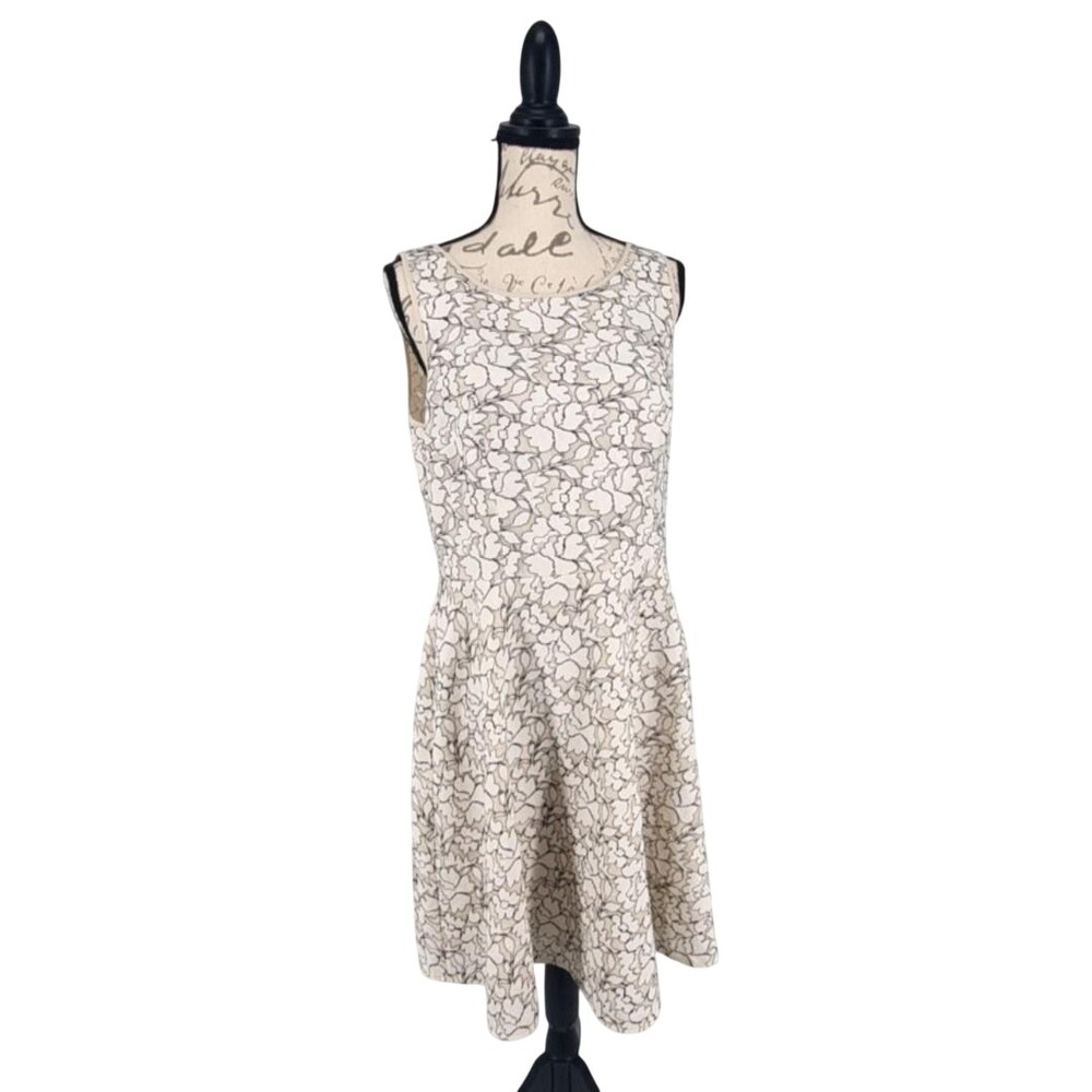 Betsey Johnson Dress Womens 12 White Floral Lace Fit & Flare Sleeveless Party